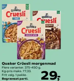 SuperBrugsen Quaker Crüesli morgenmad tilbud
