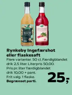 SuperBrugsen Rynkeby Ingefærshot eller flaskesaft tilbud