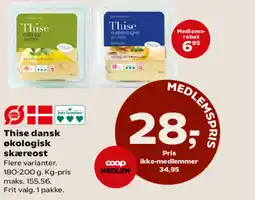 SuperBrugsen Thise dansk økologisk skæreost tilbud