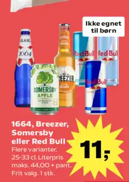 SuperBrugsen 1664, Breezer, Somersby eller Red Bull tilbud
