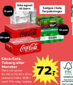 SuperBrugsen Coca-Cola, Tuborg eller Monster tilbud