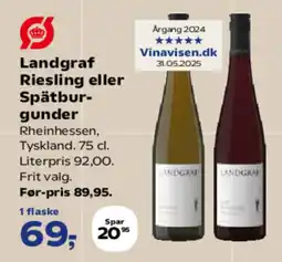SuperBrugsen Landgraf Riesling eller Spätburgunder tilbud