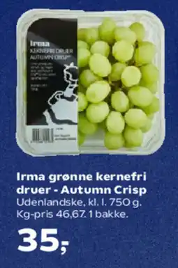 SuperBrugsen Irma grønne kernefri druer - Autumn Crisp tilbud