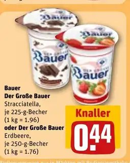 REWE DE Bauer Der Große Bauer Stracciatella, oder Der Große Bauer Erdbeere, tilbud