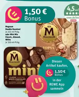 REWE DE Magnum Double Hazelnut, oder mini mix classic,almond, Whtie tilbud