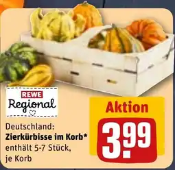 REWE DE REWE Regional Deutschland: Zierkürbisse im Korb* tilbud