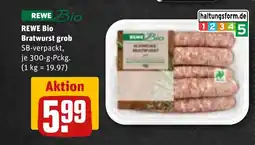 REWE DE REWE Bio Bratwurst grob tilbud
