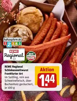 REWE DE REWE Regional Schinkenmettwurst Frankfurter Art tilbud