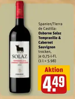 REWE DE Spanien/Tierra de Castilla: Osborne Solaz Tempranillo & Cabernet Sauvignon tilbud