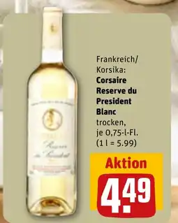 REWE DE Frankreich/ Korsika: Corsaire Reserve du President Blanc tilbud