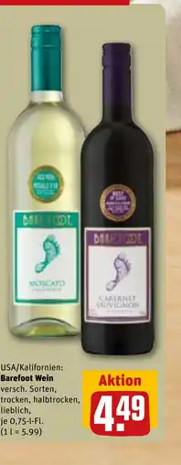 REWE DE USA/Kalifornien: Barefoot Wein tilbud