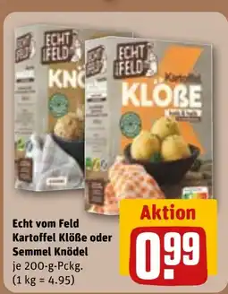 REWE DE Echt vom Feld Kartoffel Klöße oder Semmel Knödel tilbud