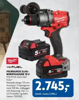 Davidsen M18 fuel milwaukee slag- boremaskine 18 v m18 fpd3-502x dav fuel tilbud