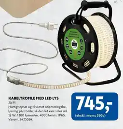 Davidsen Kabeltromle med led lys tilbud
