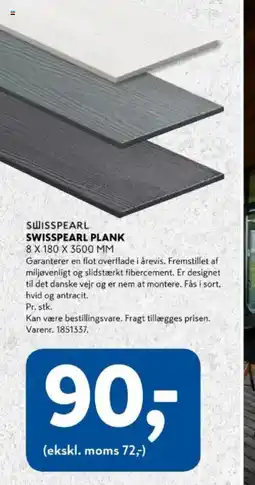Davidsen Swisspearl swisspearl plank tilbud