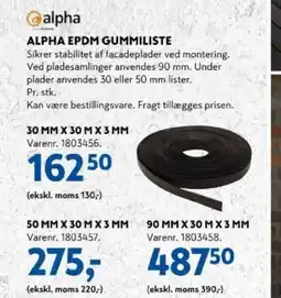 Davidsen Alpha epdm gummiliste tilbud