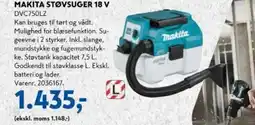 Davidsen Makita støvsuger 18 v dvc750lz tilbud