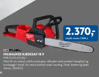 M18 fuel milwaukee kædesav 18 v