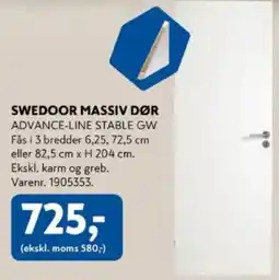 Davidsen Swedoor massiv dør tilbud