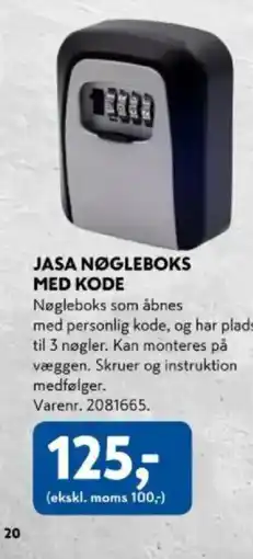 Davidsen Jasa nøgleboks med kode tilbud
