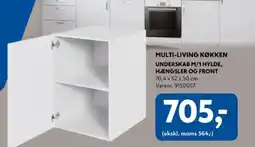 Davidsen Multi-living køkken underskab m/1 hylde, hængsler og front tilbud