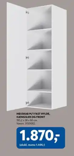 Davidsen Højskab m/1 fast hylde, hængsler og front tilbud