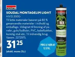 Davidsen Soudal montagelim light hvid tilbud