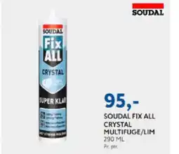 Davidsen Soudal fix all crystal multifuge/lim tilbud