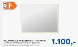 Davidsen Milobad badeværelsesspejl - firkantet m/led tilbud