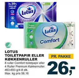 Let-Køb LOTUS TOILETPAPIR ELLER KØKKENRULLER, DKK 26 tilbud