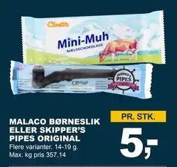 Let-Køb MALACO BØRNESLIK ELLER SKIPPER’S PIPES ORIGINAL, DKK 5 tilbud