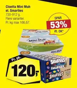 Calle Cloetta Mini Muh el. Smarties, DKK 120 tilbud
