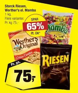 Calle Storck Riesen, Werther's el. Mamba, DKK 75 tilbud