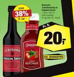 Calle Beauvais Tomatketchup el. Engelsk Sauce, DKK 20 tilbud