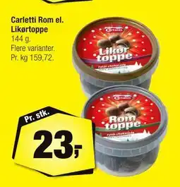 Calle Carletti Rom el. Likørtoppe, DKK 23 tilbud