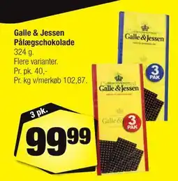 Calle Galle & Jessen Pålægschokolade, DKK 99.99 tilbud