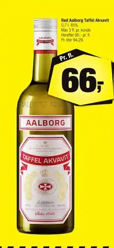 Calle Rød Aalborg Taffel Akvavit, DKK 66 tilbud