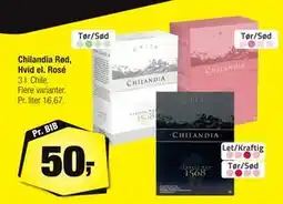 Calle Chilandia Rød, Hvid el. Rosé, DKK 50 tilbud