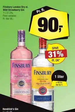 Calle Finsbury London Dry el. Wild Strawberry Gin, DKK 90 tilbud