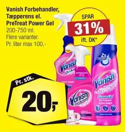 Calle Vanish Forbehandler, Tæpperens el. PreTreat Power Gel, DKK 20 tilbud
