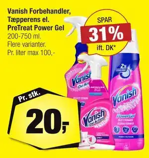 Calle Vanish Forbehandler, Tæpperens el. PreTreat Power Gel, DKK 20 tilbud