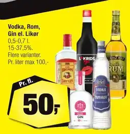 Calle Vodka, Rom, Gin el. Likør, DKK 50 tilbud
