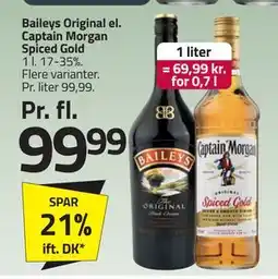 Fleggaard Baileys Original el. Captain Morgan Spiced Gold, DKK 99.99 tilbud