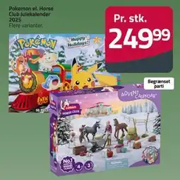 Fleggaard Pokemon el. Horse Club Julekalender 2025, DKK 249.99 tilbud
