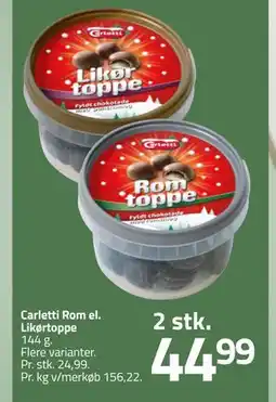 Fleggaard Carletti Rom el. Likørtoppe, DKK 44.99 tilbud