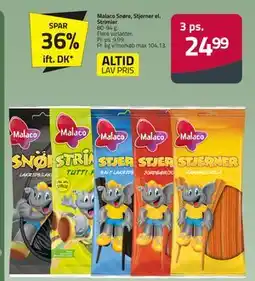 Fleggaard Malaco Snøre, Stjerner el. Strimler, DKK 24.99 tilbud