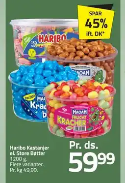 Fleggaard Haribo Kastanjer el. Store Bøtter, DKK 59.99 tilbud