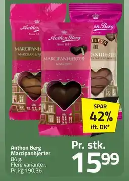 Fleggaard Anthon Berg Marcipanhjerter, DKK 15.99 tilbud