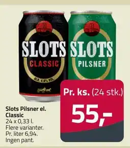 Fleggaard Slots Pilsner el. Classic, DKK 55 tilbud