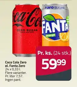 Fleggaard Coca Cola Zero el. Fanta Zero, DKK 59.99 tilbud